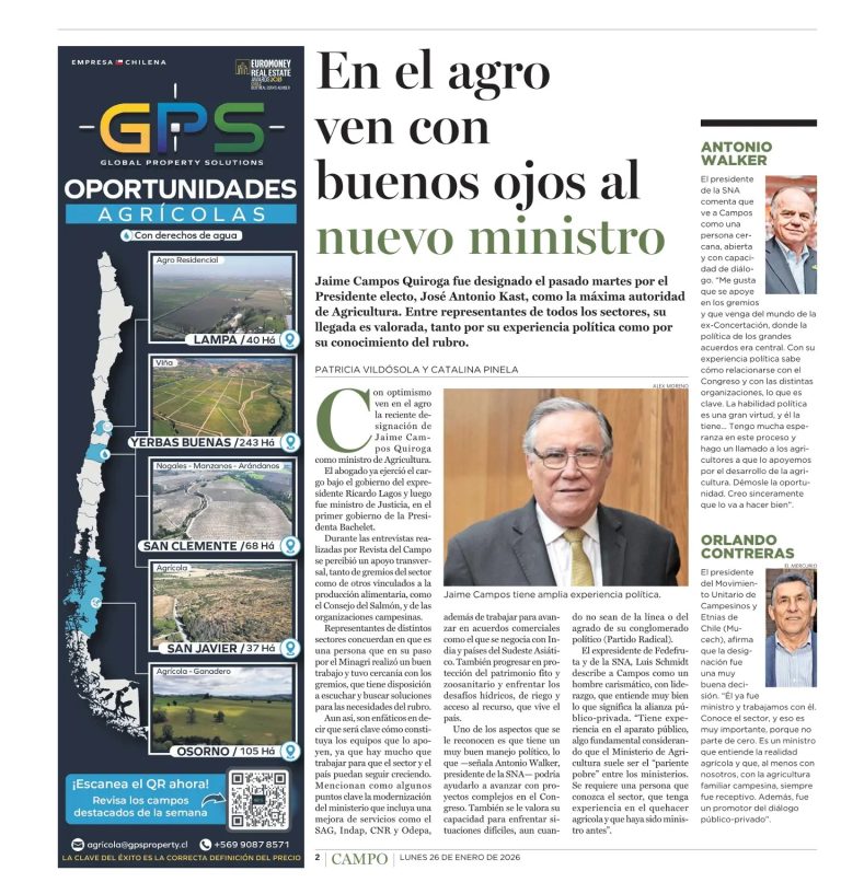 Sector agrícola y rural valora nombramiento del nuevo ministro de Agricultura